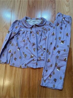 Carter's Lavender Gingerbread House Two-Piece Pajama Set